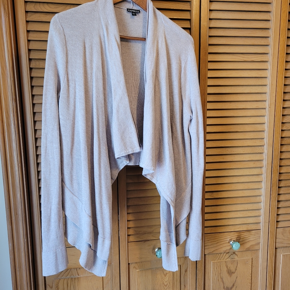 Express Open Knit Like Waterfall Textured Cardigan
